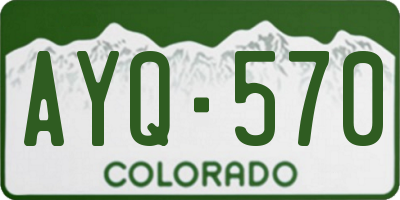 CO license plate AYQ570