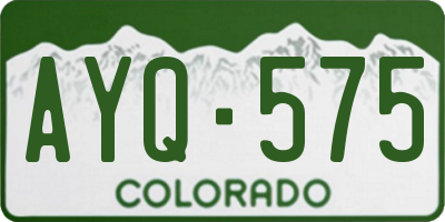 CO license plate AYQ575