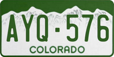 CO license plate AYQ576