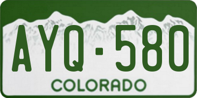 CO license plate AYQ580