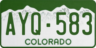 CO license plate AYQ583