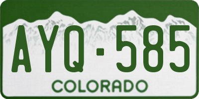 CO license plate AYQ585