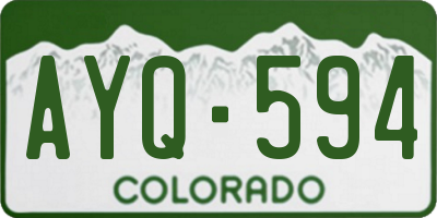 CO license plate AYQ594