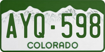 CO license plate AYQ598