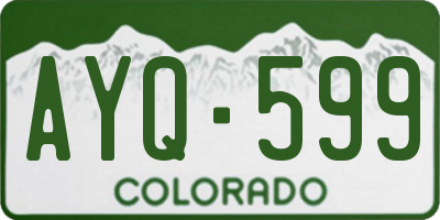 CO license plate AYQ599