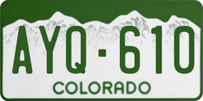 CO license plate AYQ610