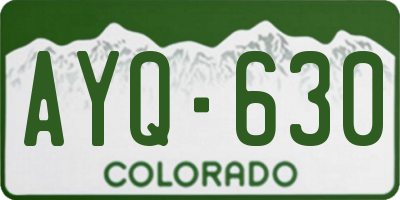 CO license plate AYQ630