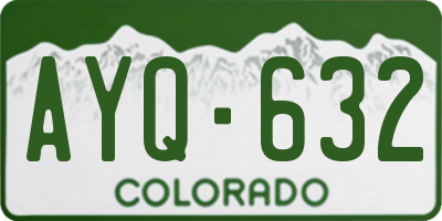 CO license plate AYQ632