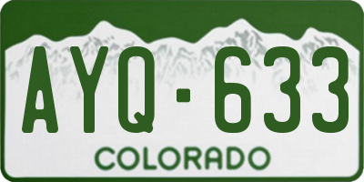 CO license plate AYQ633