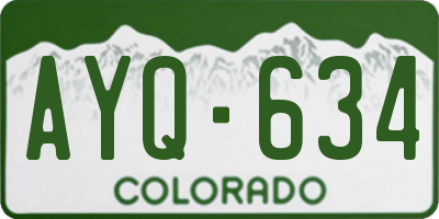 CO license plate AYQ634