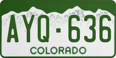 CO license plate AYQ636