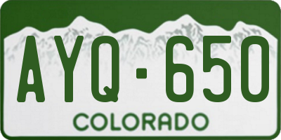 CO license plate AYQ650