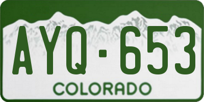 CO license plate AYQ653