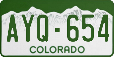 CO license plate AYQ654