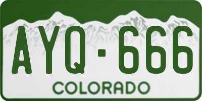 CO license plate AYQ666