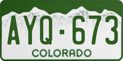 CO license plate AYQ673