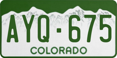 CO license plate AYQ675