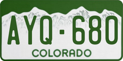 CO license plate AYQ680