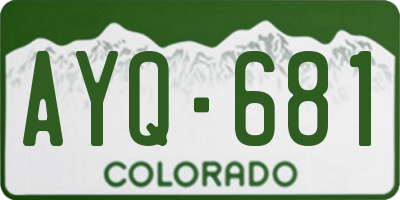 CO license plate AYQ681