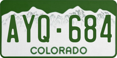 CO license plate AYQ684