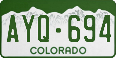 CO license plate AYQ694