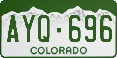 CO license plate AYQ696