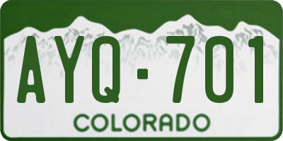 CO license plate AYQ701