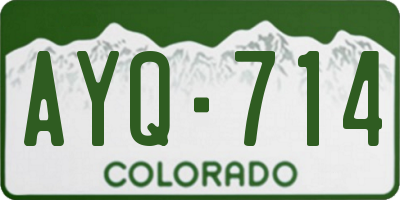 CO license plate AYQ714