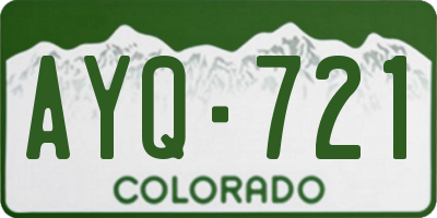 CO license plate AYQ721