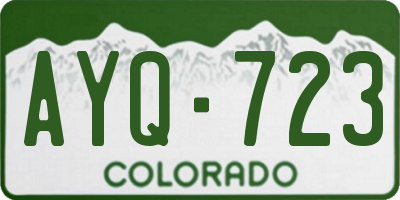 CO license plate AYQ723