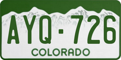 CO license plate AYQ726