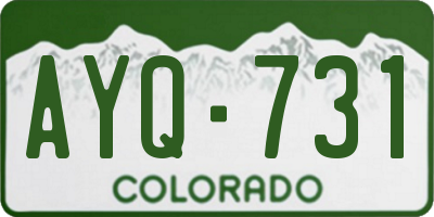 CO license plate AYQ731