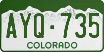 CO license plate AYQ735