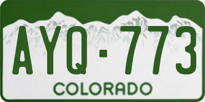 CO license plate AYQ773