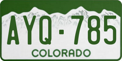 CO license plate AYQ785