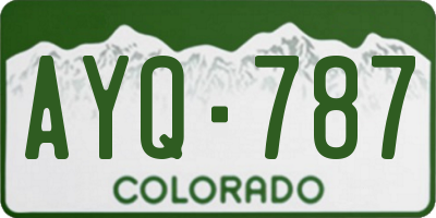 CO license plate AYQ787