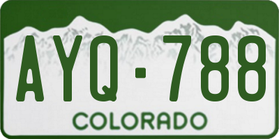 CO license plate AYQ788