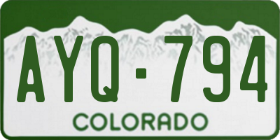 CO license plate AYQ794