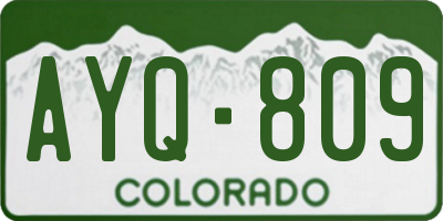 CO license plate AYQ809