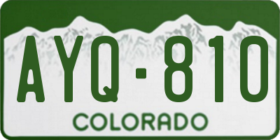 CO license plate AYQ810