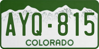 CO license plate AYQ815