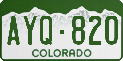 CO license plate AYQ820