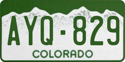 CO license plate AYQ829