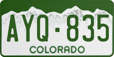 CO license plate AYQ835
