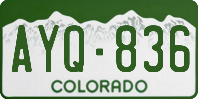 CO license plate AYQ836