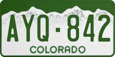 CO license plate AYQ842