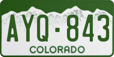 CO license plate AYQ843