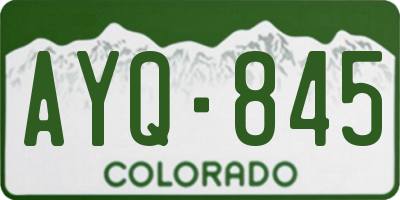 CO license plate AYQ845