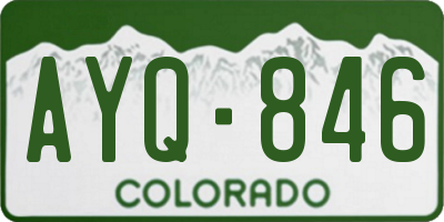 CO license plate AYQ846