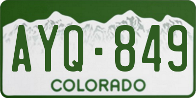 CO license plate AYQ849